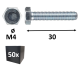 HATLAPFEJŰ TÖVIG MENETES CSAVAR 8.8 HORGANYZOTT DIN933 M4X30 /50DB