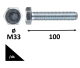 HATLAPFEJŰ TÖVIG MENETES CSAVAR 8.8 HORGANYZOTT DIN933 M33X100  /DB