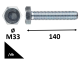 HATLAPFEJŰ TÖVIG MENETES CSAVAR 8.8 HORGANYZOTT DIN933 M33X140  /DB