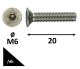 SÜLLYESZETT FEJŰ BELSŐKULCSNYÍLÁSÚ CSAVAR 8.8 HORG. DIN7991 M6X20  /DB