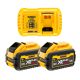 DEWALT AKKUMULÁTOR SZETT (2X9.0Ah)(1XTÖLTŐ)(18/54V)(DCB118X2-QW)