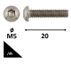 DOMBORÚ FEJŰ BELSŐKULCSNYÍLÁSÚ CSAVAR 10.9 GALV.HORG. ISO7380-1 M5X20 /DB