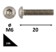DOMBORÚ FEJŰ BELSŐKULCSNYÍLÁSÚ CSAVAR 10.9 GALV.HORG. ISO7380-1 M6X20 /DB