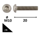 DOMBORÚ FEJŰ BELSŐKULCSNYÍLÁSÚ CSAVAR 10.9 GALV.HORG. ISO7380-1 M10X20 /DB