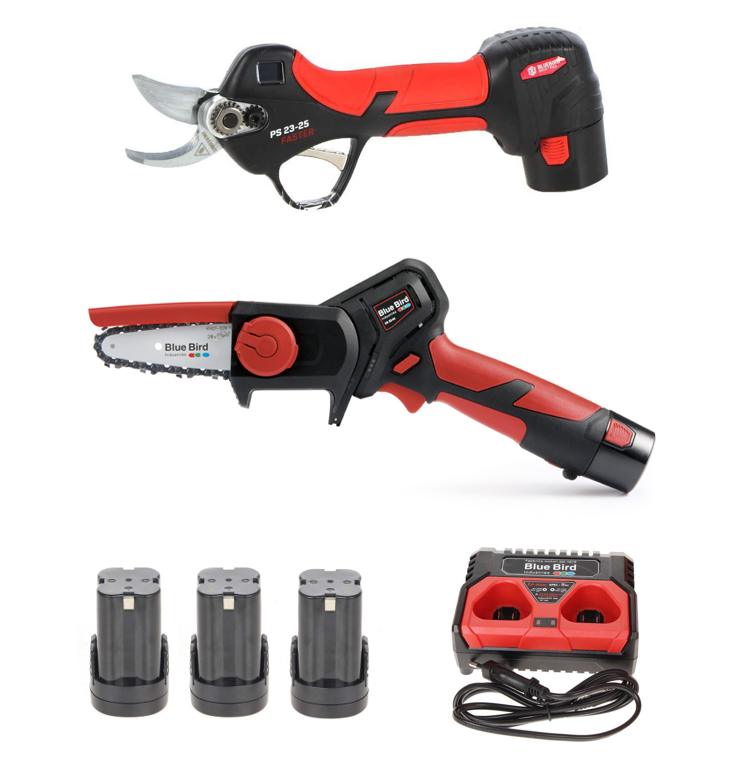 BLUEBIRD PS 23-25 AKKUS METSZŐOLLÓ ÉS CS 22-04 ÁGVÁGÓ KÉSZLET (12,6V)
